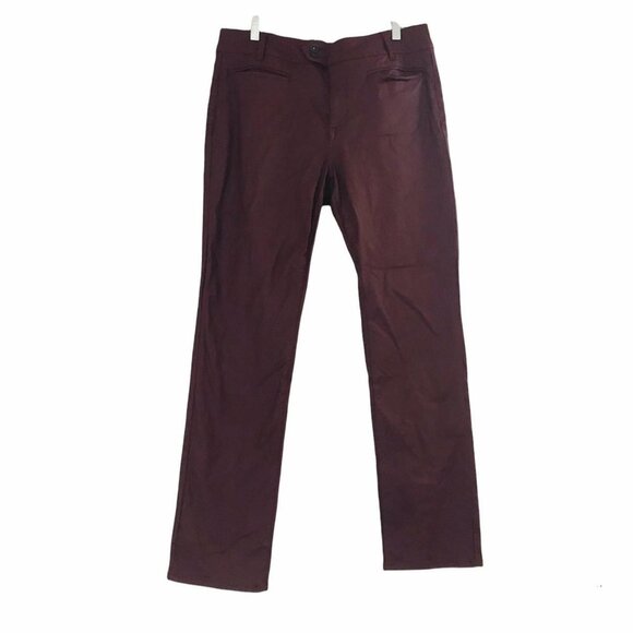 Tristan burgundy faux leather straight leg pants - Picture 1 of 4